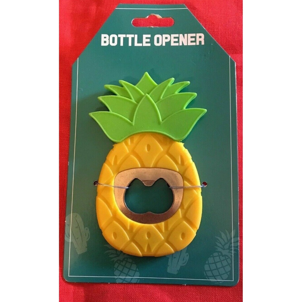 NEW Fruity Fun Pineapple Silicone/Stainless Bottle Opener Party favor Great Gift